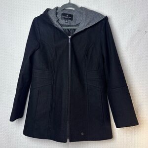 London Fog Black‎ and Gray Classic Trench Coat